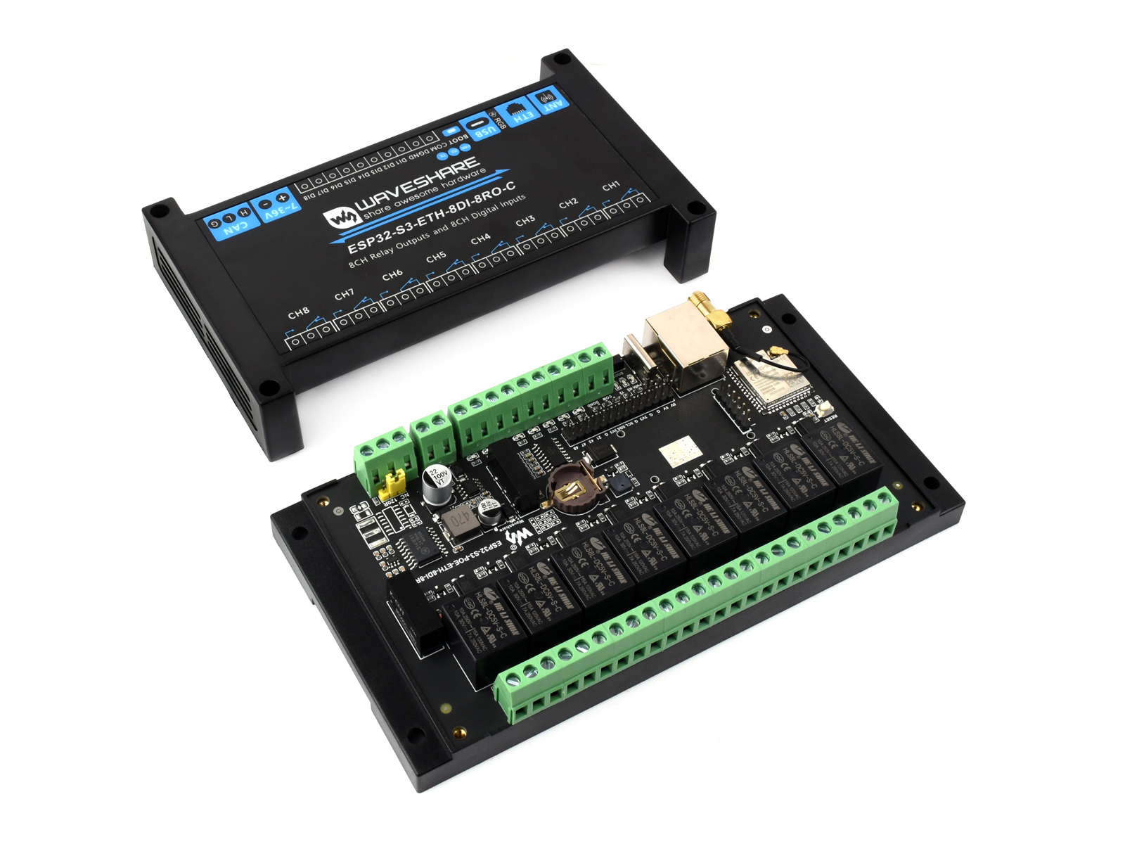 Esp32 S3 - Endüstriyel 8 Kanallı ESP32-S3 WiFi Röle