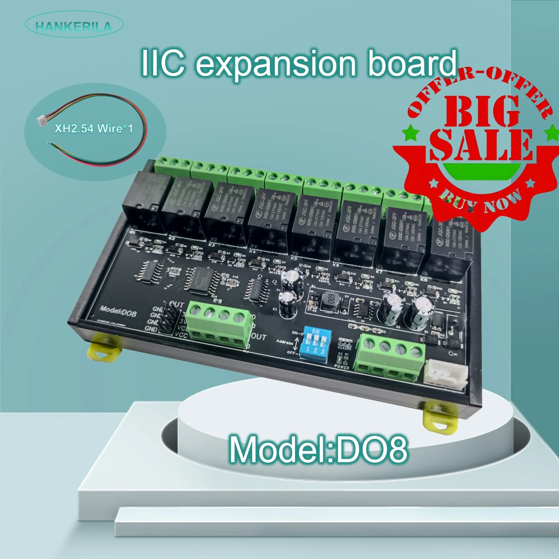 Espressif Esp32 - I2C uzatma Röle Kartı DO8 I2C