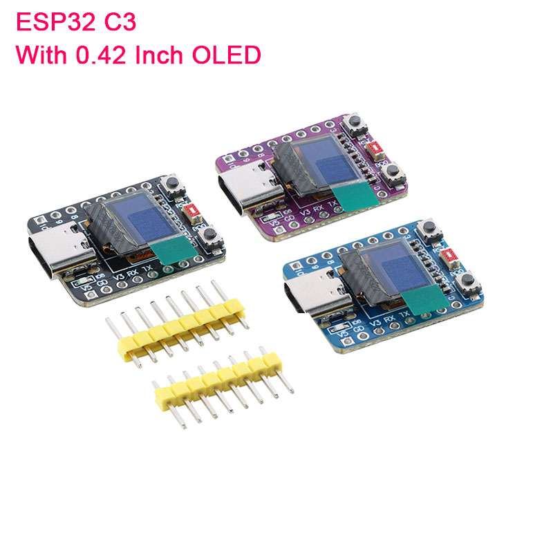 Esp32 C3 - ESP32-C3 0,42 inç Ekran OLED Beyaz