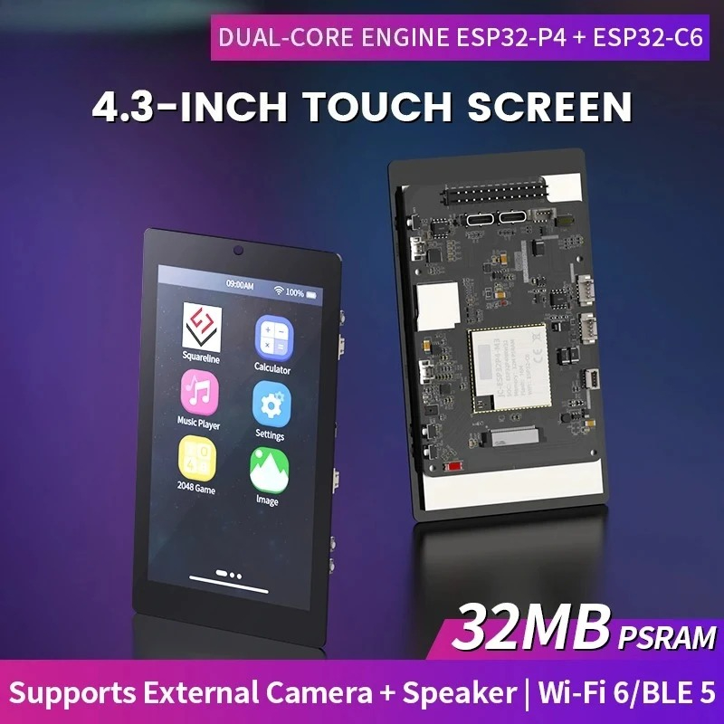 Esp32 C6 - 4.3 inç 480x800 IPS Kapasitif Dokunmatik