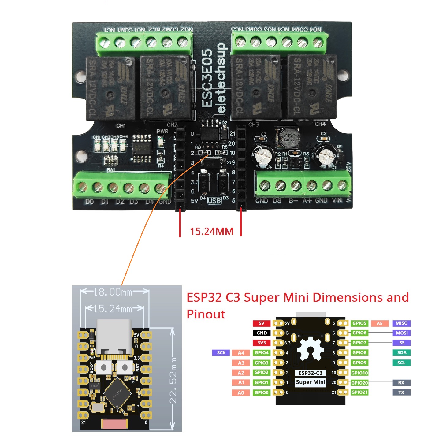 ESC3B04 ESP32-C3 Endüstriyel R - Espressif Esp32 incelemesi ve fiyatı