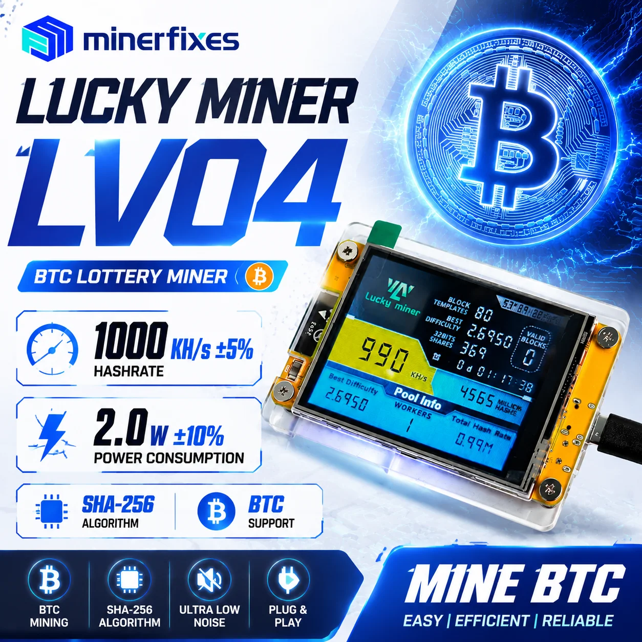 Lucky Miner LV04 NerdMiner V2  - Espressif Esp32 incelemesi ve fiyatı