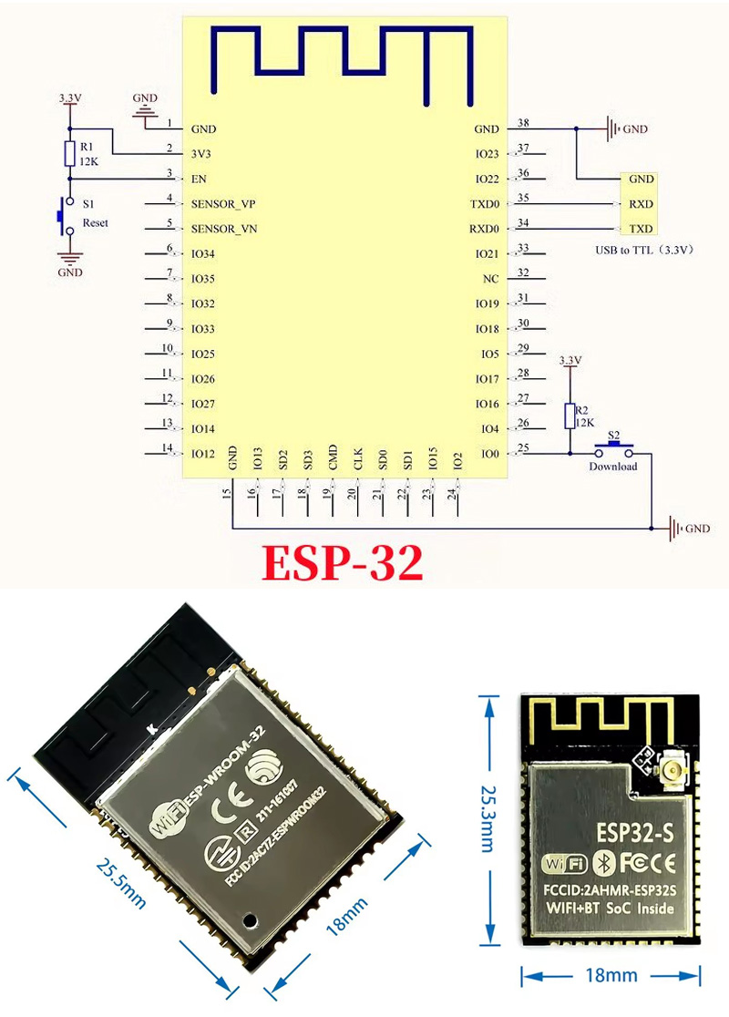 ESP32 ESP-32S ESP-12E ESP-12F  - Esp8266 incelemesi ve fiyatı