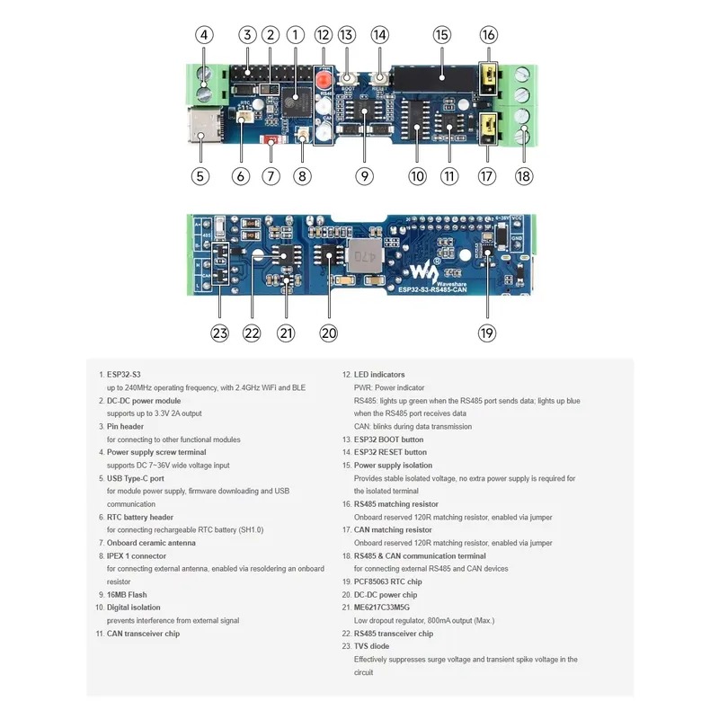 RS485 ve CAN İletişim Arabirim - Esp32 S3 incelemesi ve fiyatı